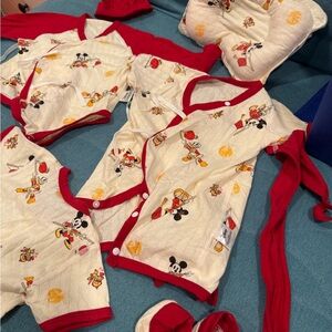 Disney Mickey Mouse Kids Bodysuit - Cream and Red